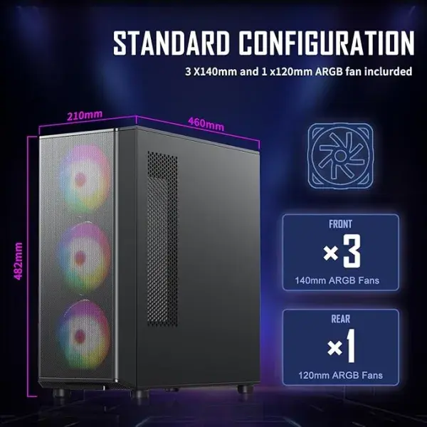 CASE RAIDMAX X606 BLACK ARGB